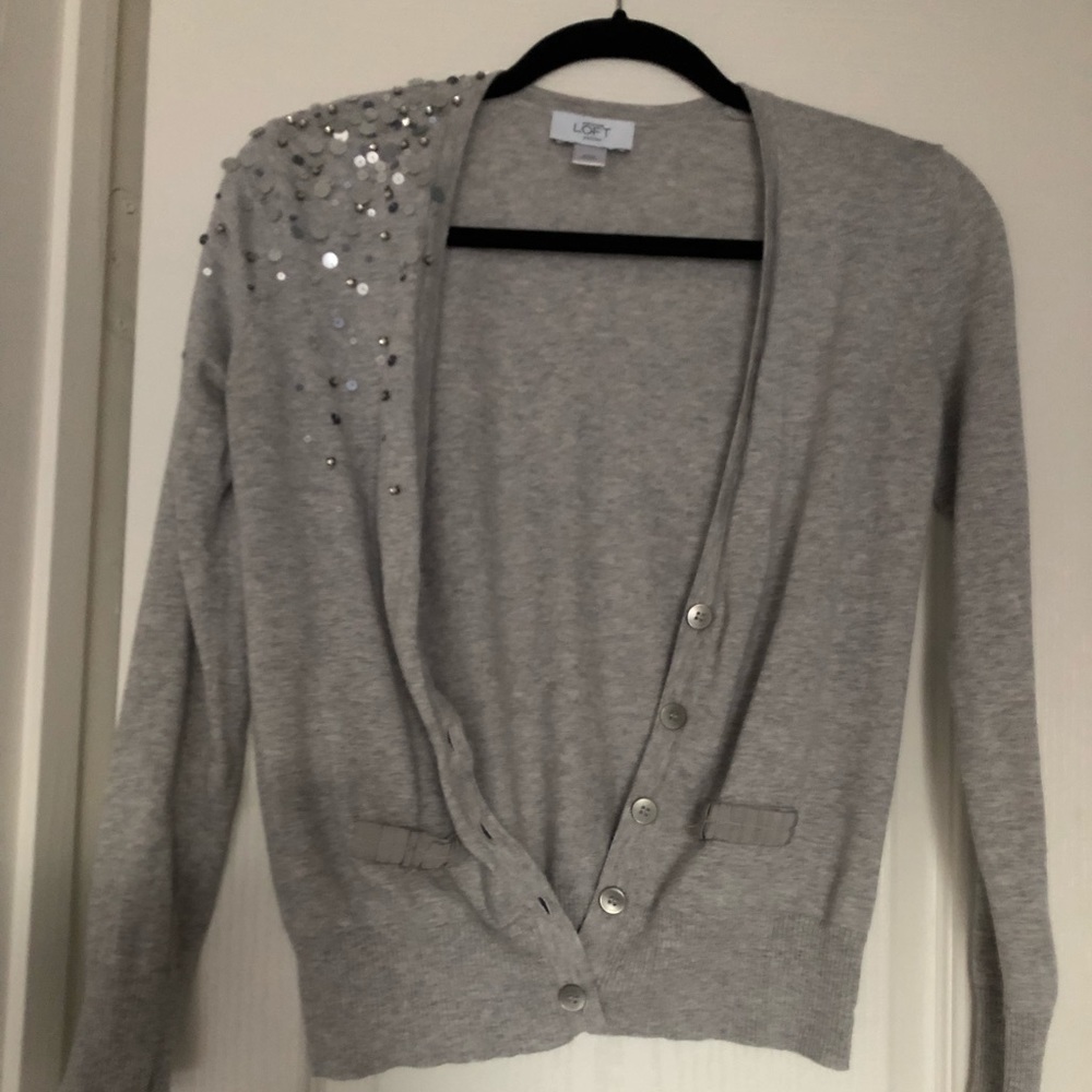 Light gray embellished sweater